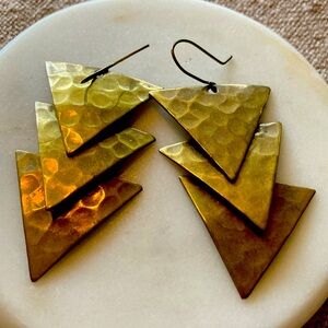 Forever 21 Gold Colored Hammered Earrings